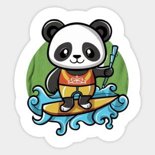 Cute Panda Surfer Sticker